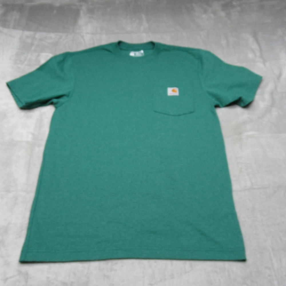 Carhartt Shirt Men Small Green Loose Fit Short Sleeve Heavyweight Everyday K87 M